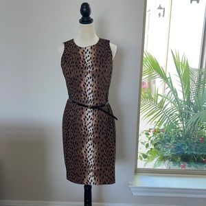 Michael Kors Leopard Animal Print Sheath Dress